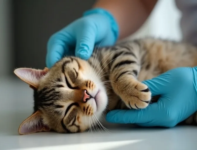 Specialist carefully handling a deceased cat with dignity in Box Hill